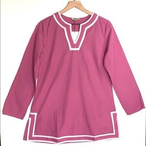 SHUKR long sleeve violet & white tunic, Size M‎